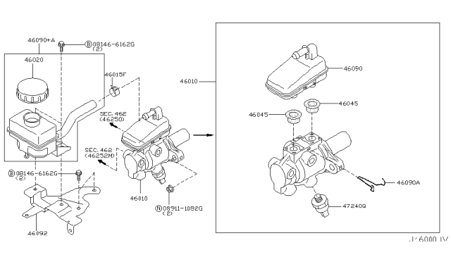 2003 Nissan Murano Brake Master Cylinder Diagram 1