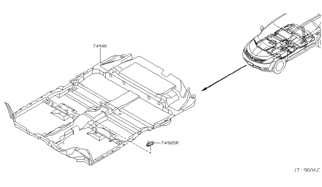 2005 Nissan Murano Floor Trimming Diagram 2