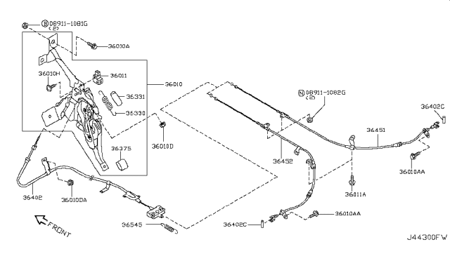 2007 Nissan Murano Parking Brake Control Diagram 2