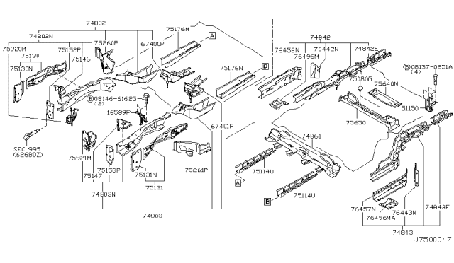 2003 Nissan Murano Closing Plate - SILL, RH Diagram for 76442-CA000