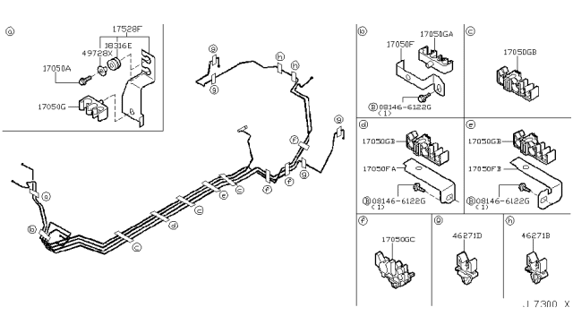 2005 Nissan Murano Clamp Diagram for 17571-CA005