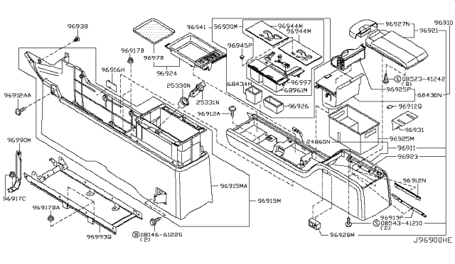 2005 Nissan Murano Console Box Diagram 3