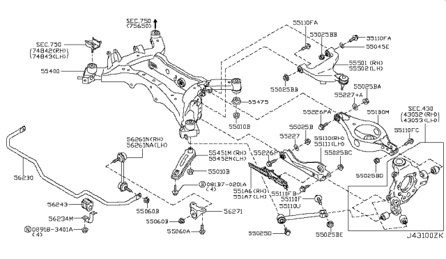 2007 Nissan Murano Rear Suspension Diagram 4