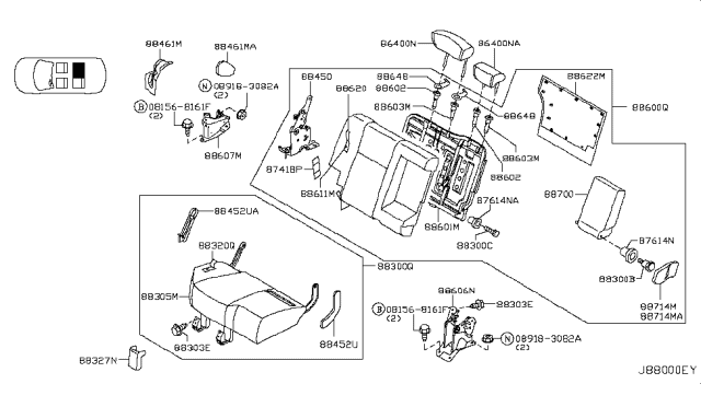 2004 Nissan Murano Rear Seat Diagram 6