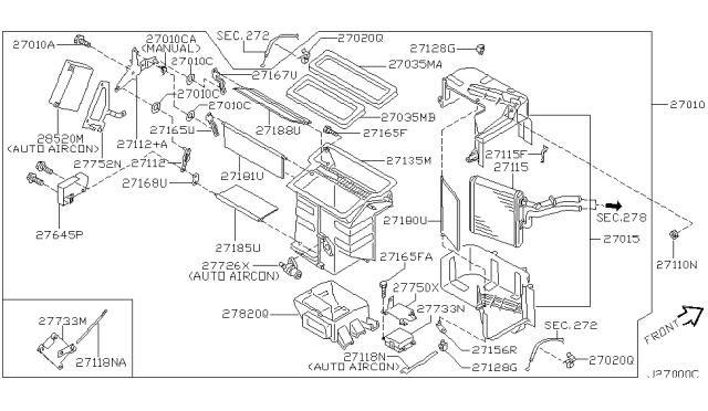 2002 Nissan Pathfinder Heater & Blower Unit - Diagram 4
