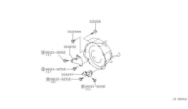 2000 Nissan Pathfinder Auto Transmission,Transaxle & Fitting Diagram 9