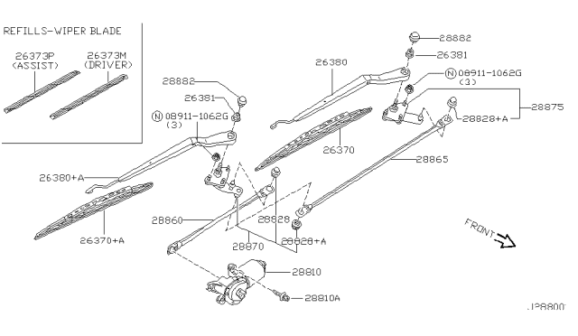 2001 Nissan Pathfinder Windshield Wiper Diagram