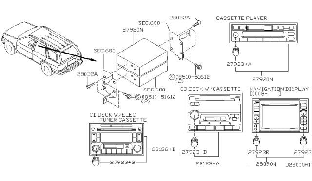 2003 Nissan Pathfinder Audio & Visual Diagram 4