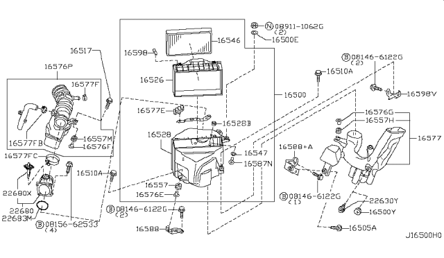 2004 Nissan Pathfinder Air Cleaner Diagram 2