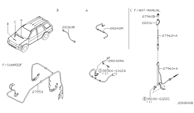 2003 Nissan Pathfinder Audio & Visual Diagram 2