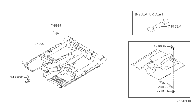 2003 Nissan Pathfinder Floor Trimming Diagram 1