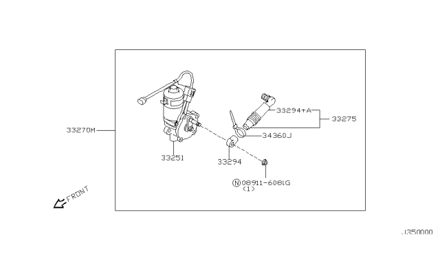 2002 Nissan Pathfinder Device Assy-Transfer Control Diagram for 33251-2W510