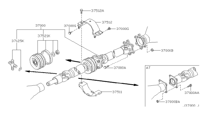 2002 Nissan Pathfinder Propeller Shaft - Diagram 3