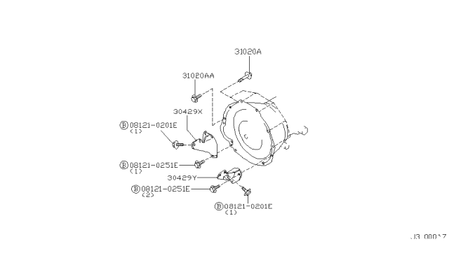 2001 Nissan Pathfinder Auto Transmission,Transaxle & Fitting Diagram 6