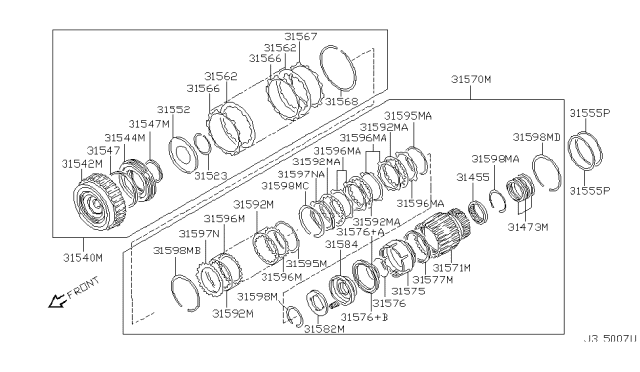 2002 Nissan Pathfinder Clutch & Band Servo Diagram 14