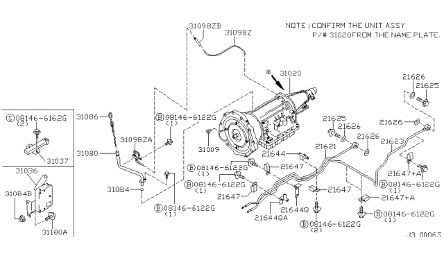 1999 Nissan Pathfinder Auto Transmission,Transaxle & Fitting Diagram 5