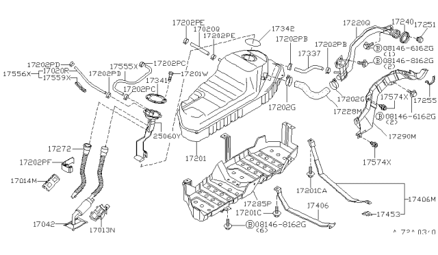 2002 Nissan Pathfinder Fuel Tank - Diagram 2