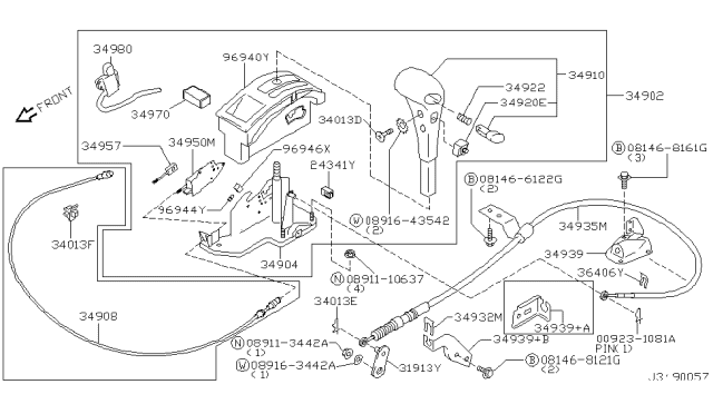 2004 Nissan Pathfinder Auto Transmission Control Device Diagram 1