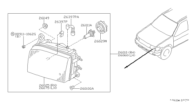 2004 Nissan Pathfinder Headlamp Diagram 1