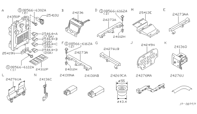 2004 Nissan Pathfinder Protector-Harness Diagram for 24270-5W000