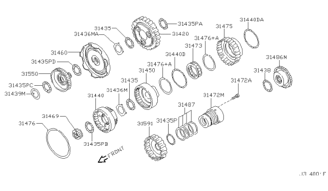 2000 Nissan Pathfinder Governor,Power Train & Planetary Gear Diagram 4