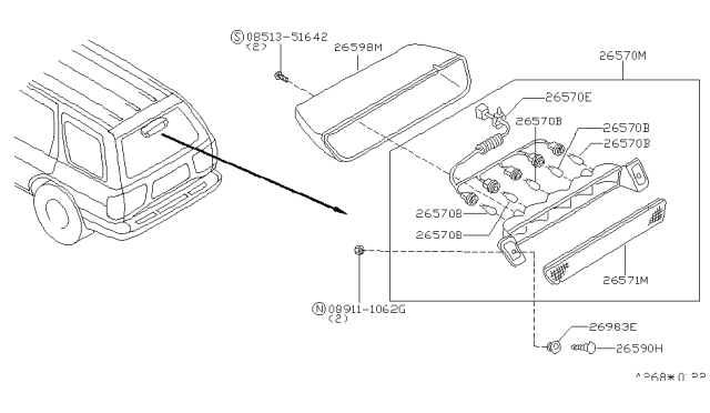 2001 Nissan Pathfinder High Mounting Stop Lamp Diagram 1