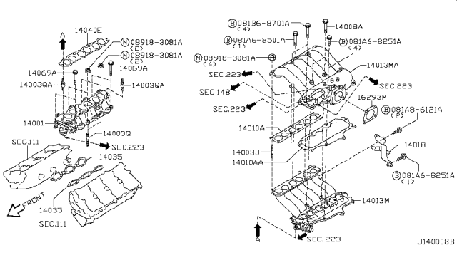 2002 Nissan Pathfinder Manifold - Diagram 3