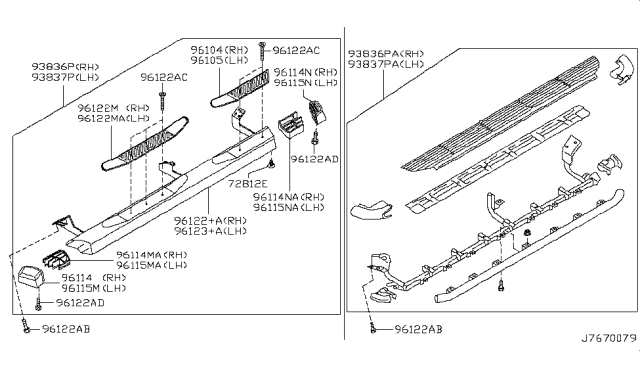 2002 Nissan Pathfinder Body Side Fitting Diagram 4