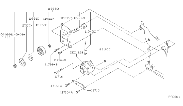 2003 Nissan Pathfinder Alternator Fitting Diagram 2