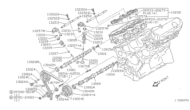 2003 Nissan Pathfinder Camshaft & Valve Mechanism Diagram 1