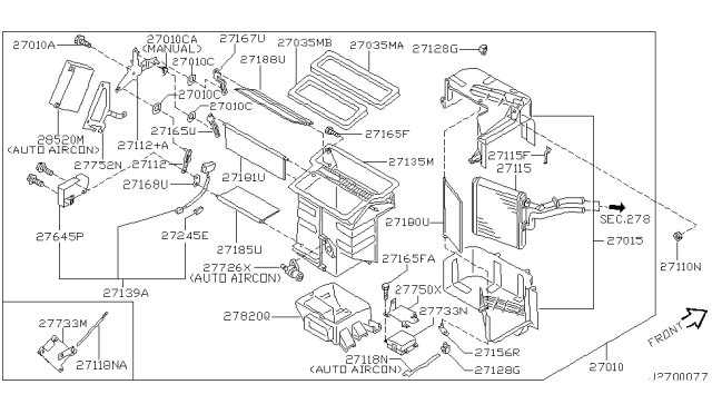 2002 Nissan Pathfinder Heater & Blower Unit Diagram 3