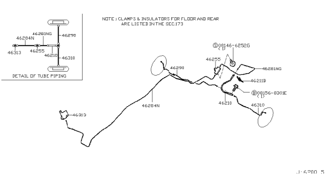 2001 Nissan Pathfinder Brake Piping & Control Diagram 11