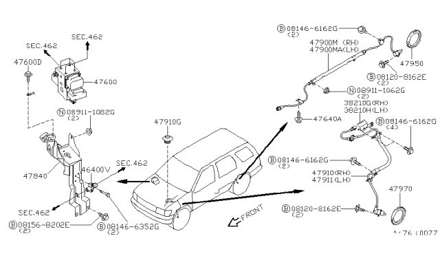 1999 Nissan Pathfinder Anti Skid Control Diagram 1