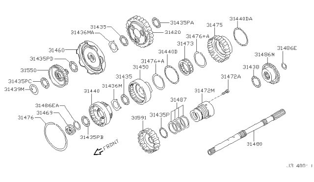 2003 Nissan Pathfinder Governor,Power Train & Planetary Gear Diagram 6