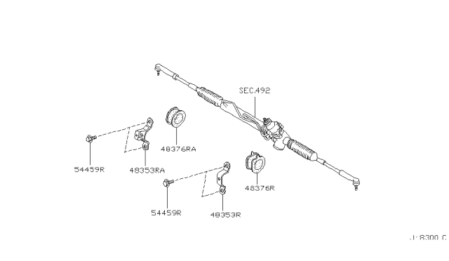 2002 Nissan Pathfinder Steering Gear Mounting - Diagram 1