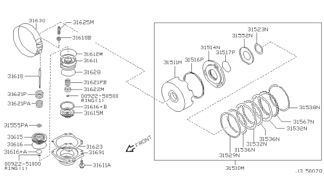 2000 Nissan Pathfinder Clutch & Band Servo Diagram 16