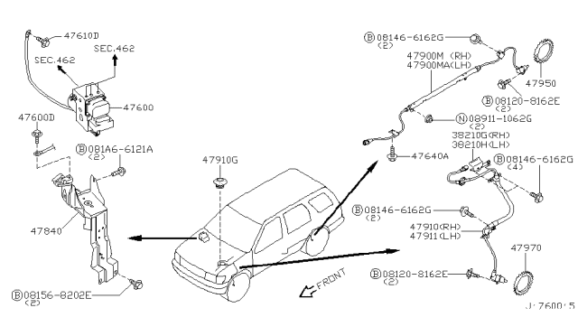 2000 Nissan Pathfinder Anti Skid Control Diagram 1