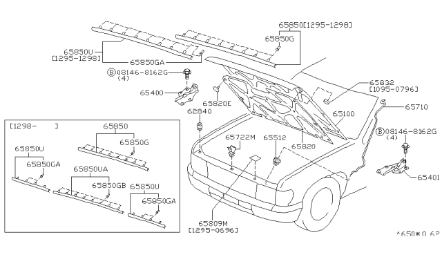 1997 Nissan Pathfinder Seal-Radiator Core, Center Diagram for 65810-30Y10