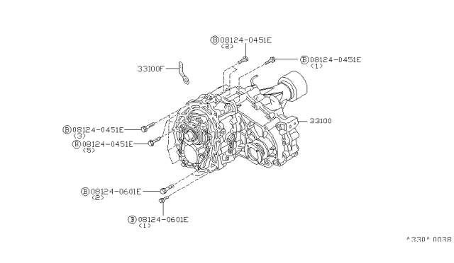 1999 Nissan Pathfinder Transfer Assembly & Fitting Diagram 1