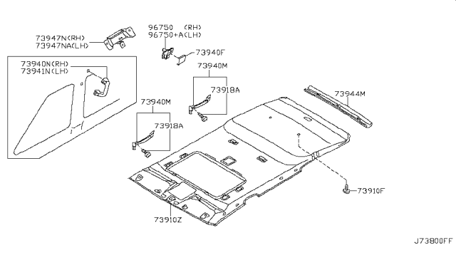 2003 Nissan Pathfinder Roof Trimming Diagram 6