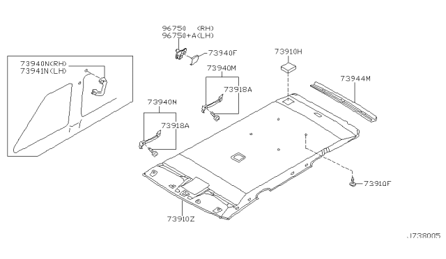 2000 Nissan Pathfinder Roof Trimming Diagram 1