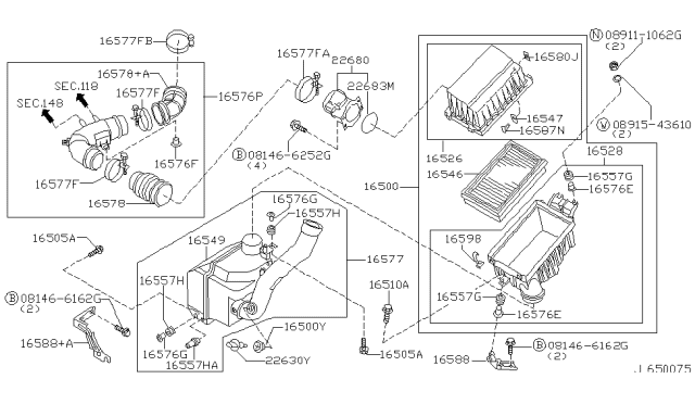 2001 Nissan Pathfinder Air Cleaner Diagram 4