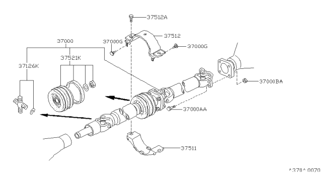 1997 Nissan Pathfinder Propeller Shaft Diagram 2