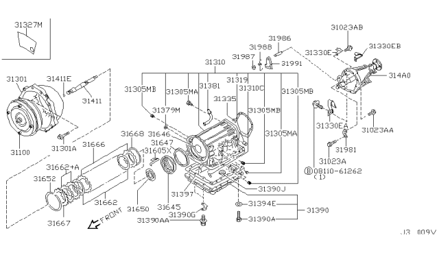 2001 Nissan Pathfinder Torque Converter,Housing & Case Diagram 4
