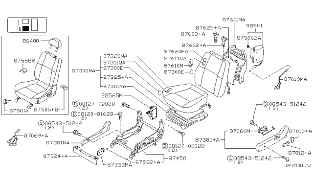 2004 Nissan Pathfinder Front Seat Diagram 3