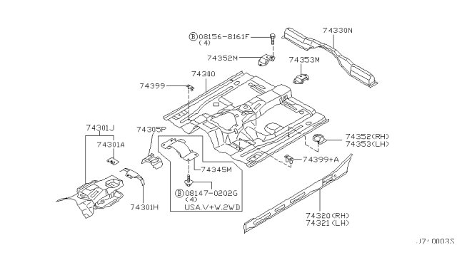 2003 Nissan Pathfinder Floor Panel Diagram