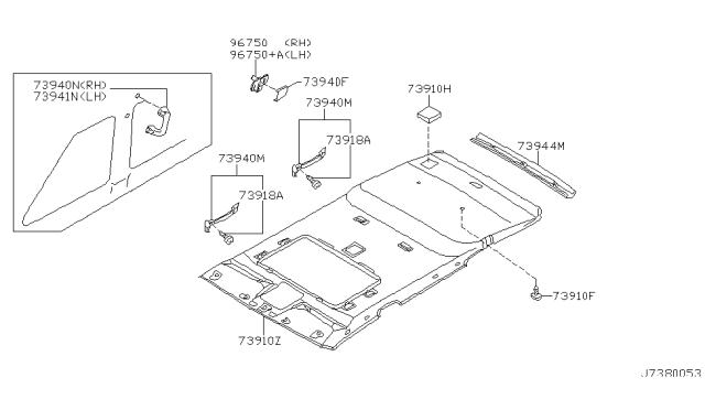 2001 Nissan Pathfinder Roof Trimming Diagram 4