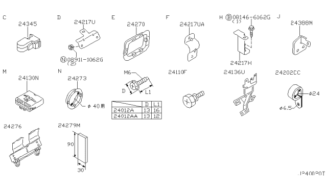 2001 Nissan Pathfinder SPACER-Rear Bumper Side Diagram for 62092-17B20