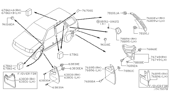 2002 Nissan Pathfinder Body Side Fitting - Diagram 1