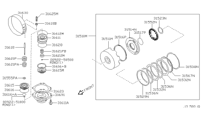 2002 Nissan Pathfinder Clutch & Band Servo Diagram 24